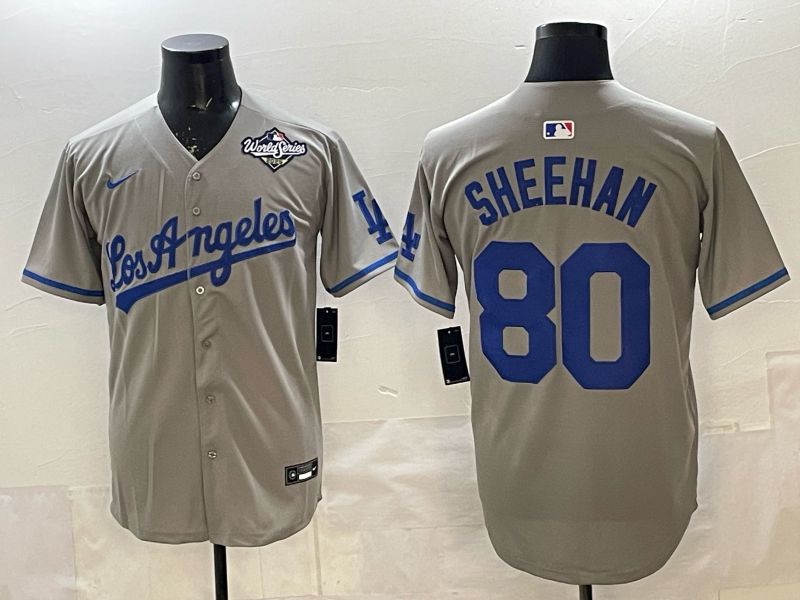 Men 2025 Los Angeles Dodgers #80 Sheehan Grey Game Nike MLB Jersey style 003->women mlb jersey->Women Jersey